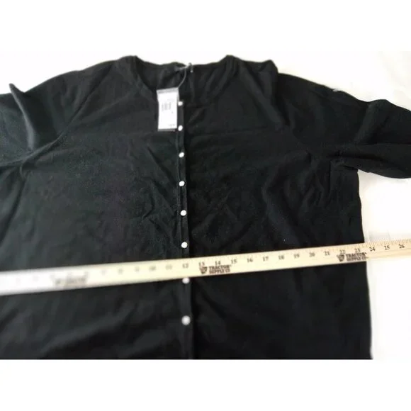 Premise Studio, Button Up Cardigan, Black With pearl Accent Buttons Size 3 XL - Picture 6 of 7